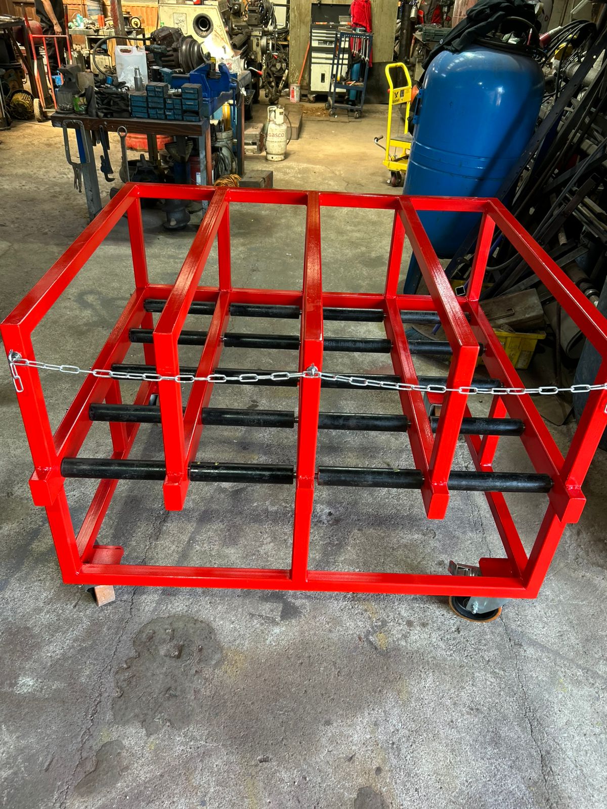 Montaje de polines y sistema transportador